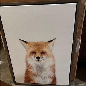Charming Fox Wall Art in Black Frame
